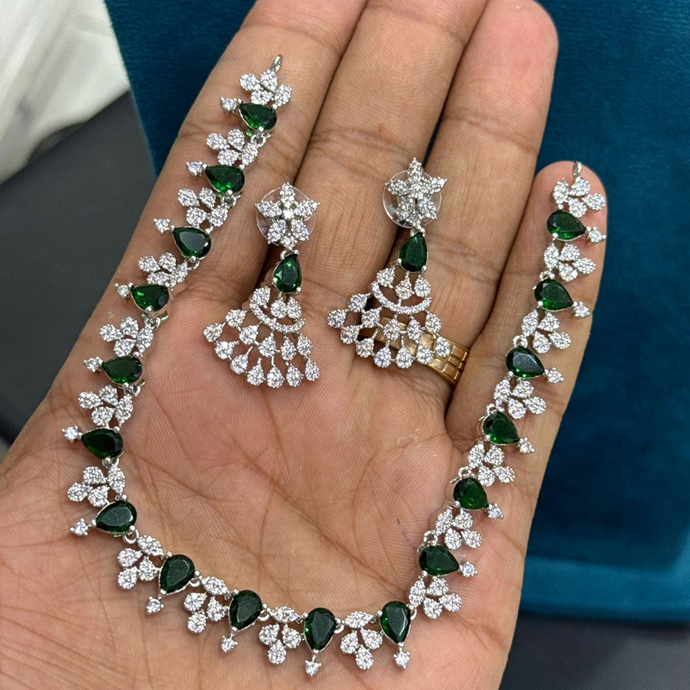 Sona Covering Glamorous American Daimond Necklace Set
