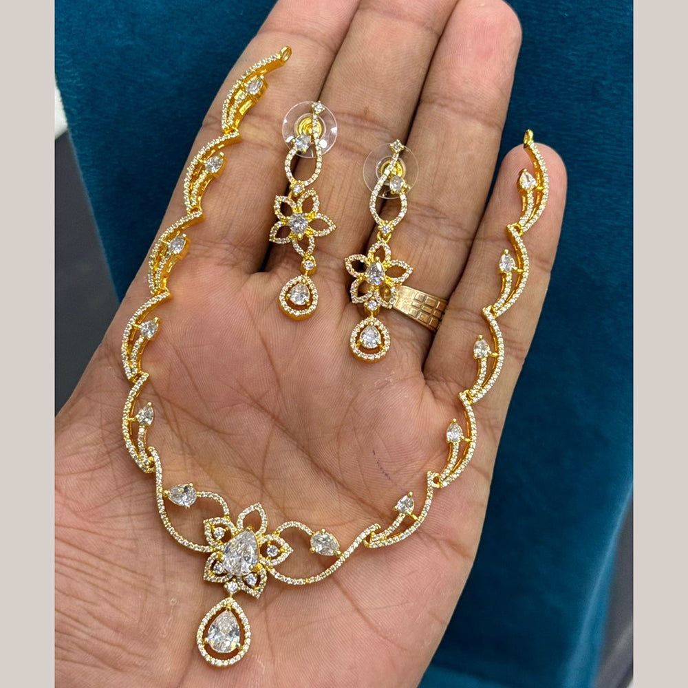 Sona Covering Glamorous American Daimond Necklace Set