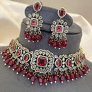 Sona Covering Delicate America Diamond And Pearl Choker Necklace Set 