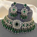 Sona Covering Delicate America Diamond And Pearl Choker Necklace Set