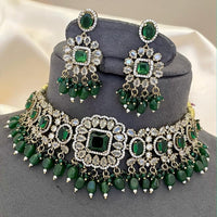 Sona Covering Delicate America Diamond And Pearl Choker Necklace Set