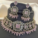 Sona Covering Delicate America Diamond And Pearl Choker Necklace Set