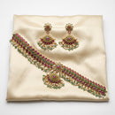 Sona Covering Delicate Pota Stone And Beads Choker Necklace Set