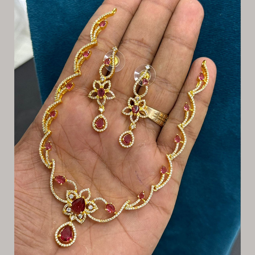 Sona Covering Delicate American Daimond Necklace Set