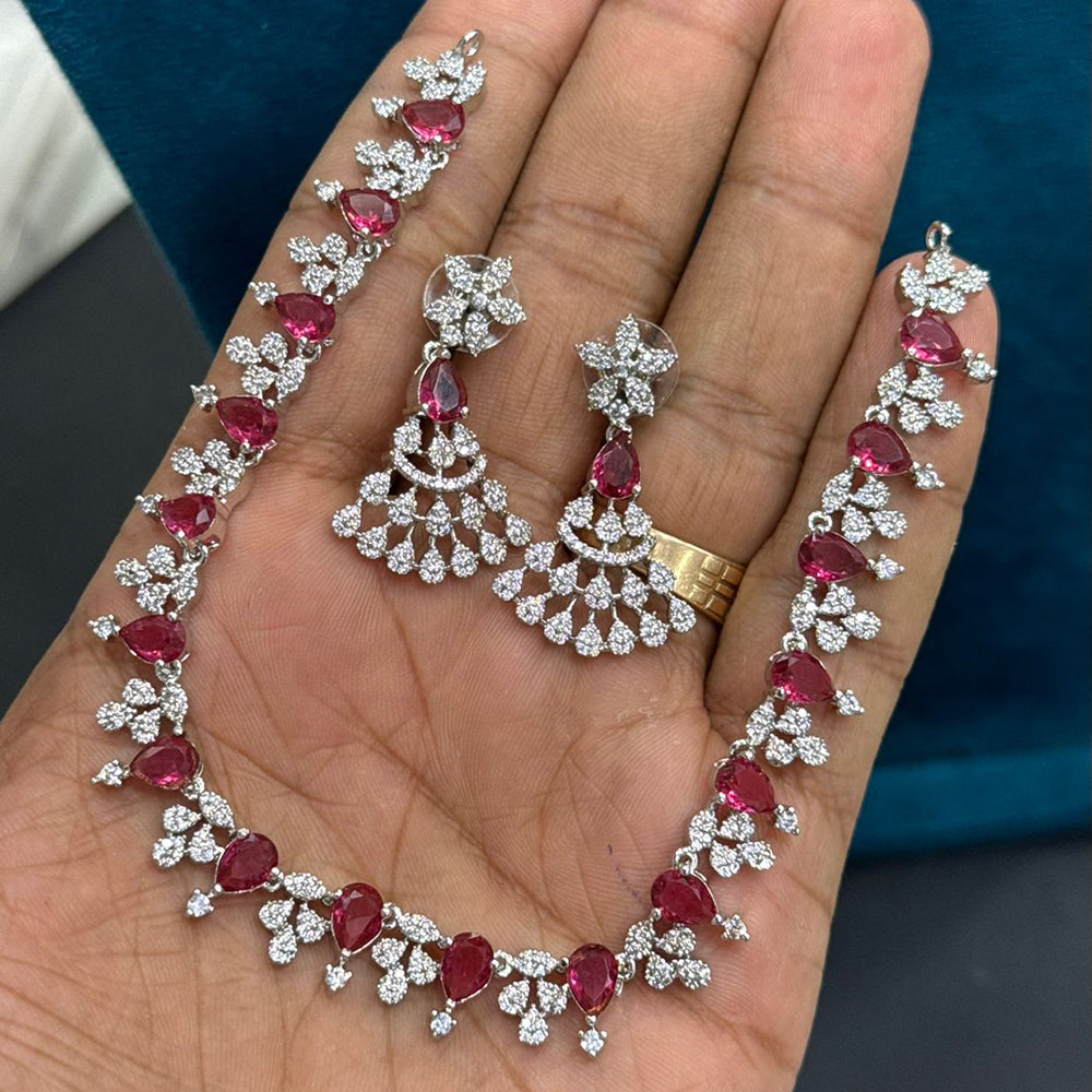 Sona Covering Delicate American Daimond Necklace Set 