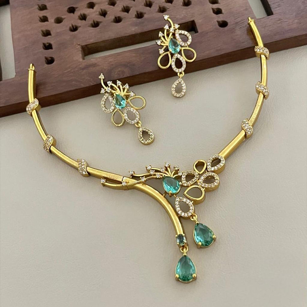 Sona Covering Elegant Crystal Stone And Austrian Stone Necklace Set