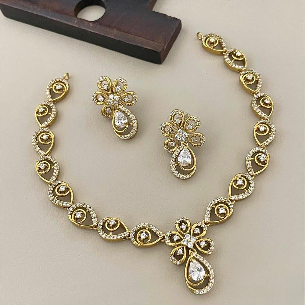 Sona Covering Elegant Crystal Stone And Austrian Stone Necklace Set