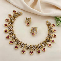 Sona Covering Elegant Crystal Stone And Austrian Stone Necklace Set