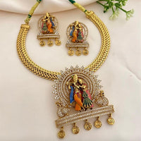 Sona Covering Elegant Austrian Stone Temple Necklace Set