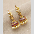 Sona Covering Elegant Pota Stone And Pearl Jhumki Earrings