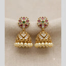 Sona Covering Elegant Pota Stone And Pearl Jhumki Earrings