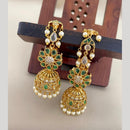 Sona Covering Elegant Pota Stone And Pearl Jhumki Earrings
