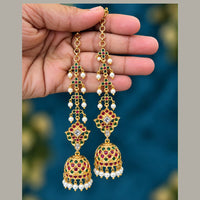 Sona Covering Elegant Pota Stone And Pearl Jhumki Earrings