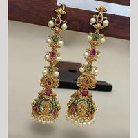 Sona Covering Elegant Pota Stone And Pearl Jhumki Earrings