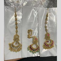 Sona Covering Designer Pota Stone And Pearl Maangtikka