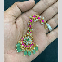 Sona Covering Designer Pota Stone And Pearl Maangtikka