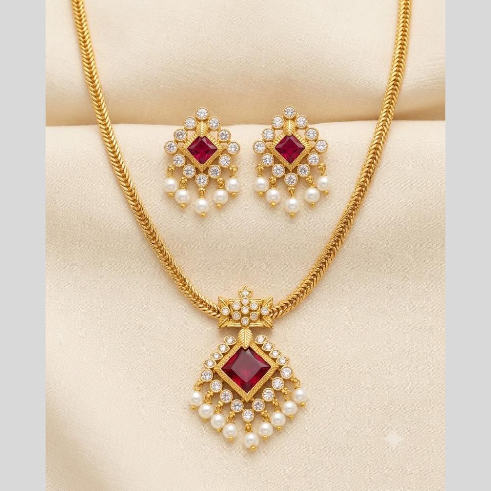 Sona Covering Elegant Austrian Stone And Pearl Necklace Set
