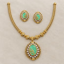 Sona Covering Elegant Pota Stone And Austrian Stone Necklace Set