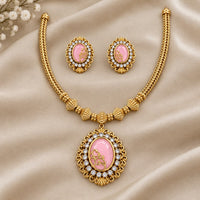 Sona Covering Elegant Pota Stone And Austrian Stone Necklace Set