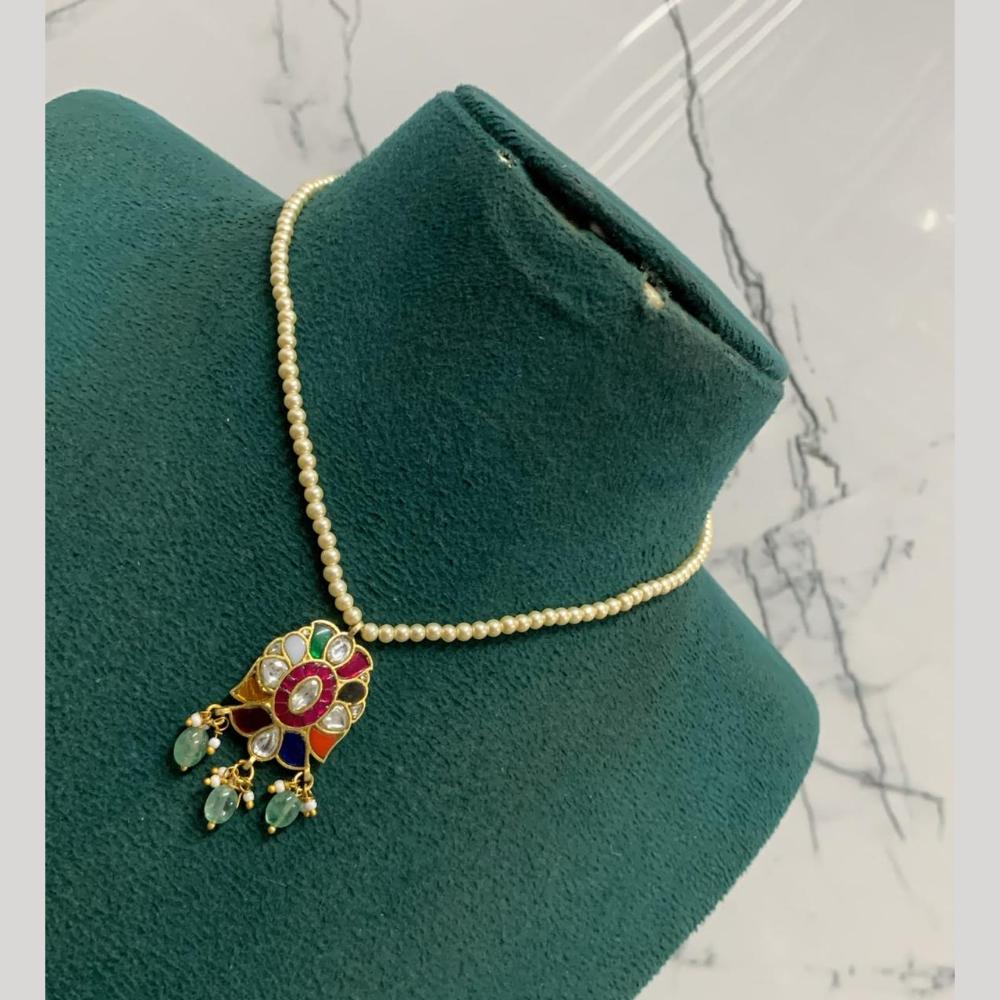 Sona Covering Jadau Premium Pota Stone And Beads Necklace 
