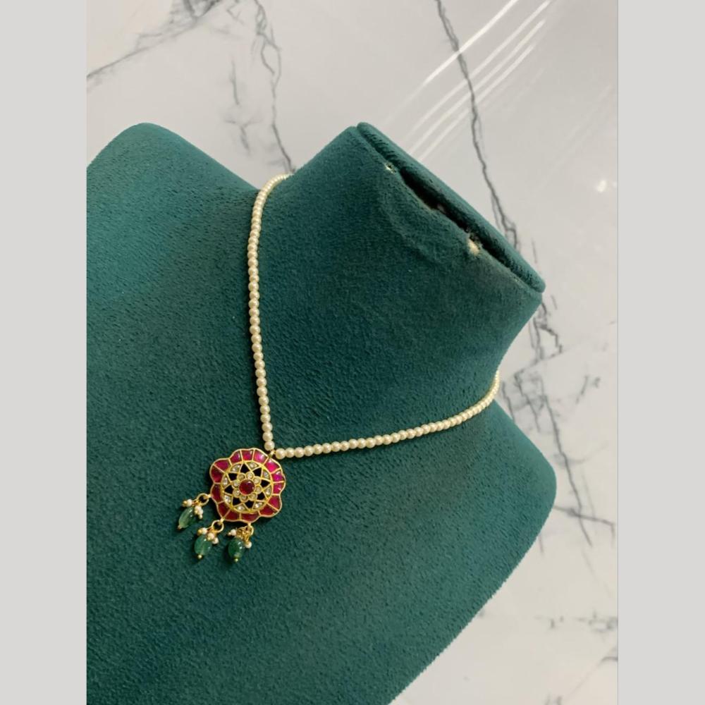 Sona Covering Jadau Premium Pota Stone And Beads Necklace 