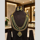 Sona Covering Elegant Pota Stone And Beads Temple Long Necklace Set
