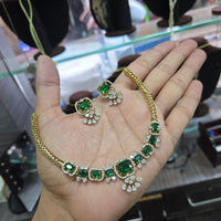 Sona Covering Classic American Diamond Designer Jewellery Necklace Set