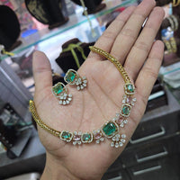 Sona Covering Classic American Diamond Designer Jewellery Necklace Set