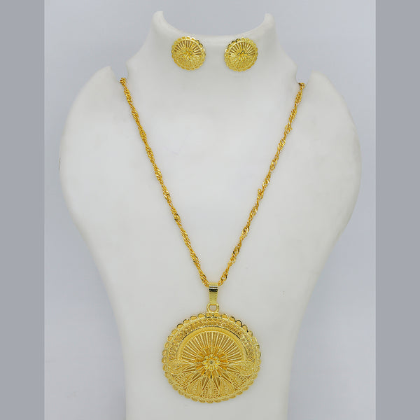 Mahavir Dye Gold Plated Chain Pendent Set