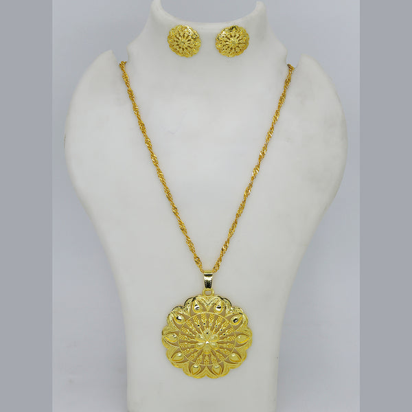 Mahavir Dye Gold Plated Chain Pendent Set