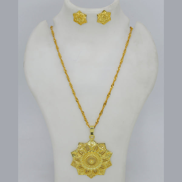 Mahavir Dye Gold Plated Chain Pendent Set