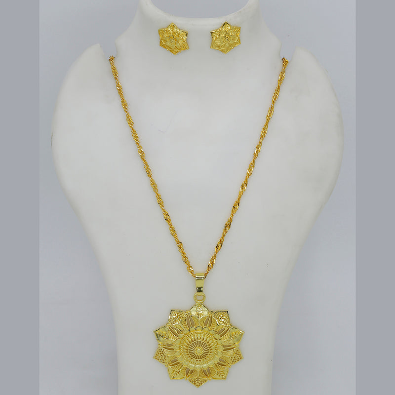 Mahavir Dye Gold Plated Chain Pendent Set