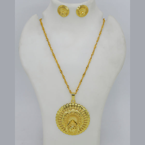 Mahavir Dye Gold Plated Chain Pendent Set