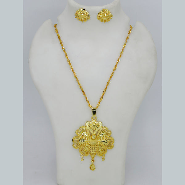 Mahavir Dye Gold Plated Chain Pendent Set