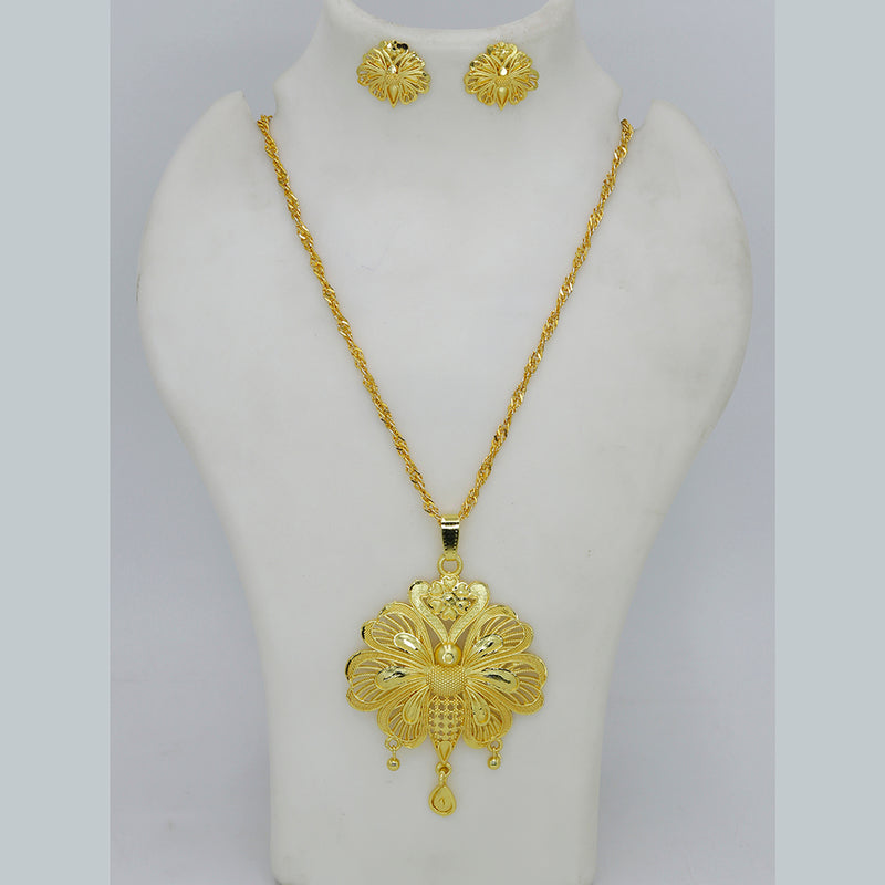 Mahavir Dye Gold Plated Chain Pendent Set