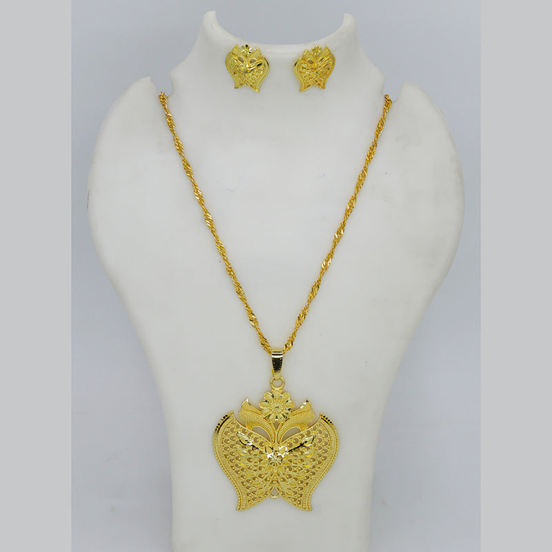 Mahavir Dye Gold Plated Chain Pendent Set