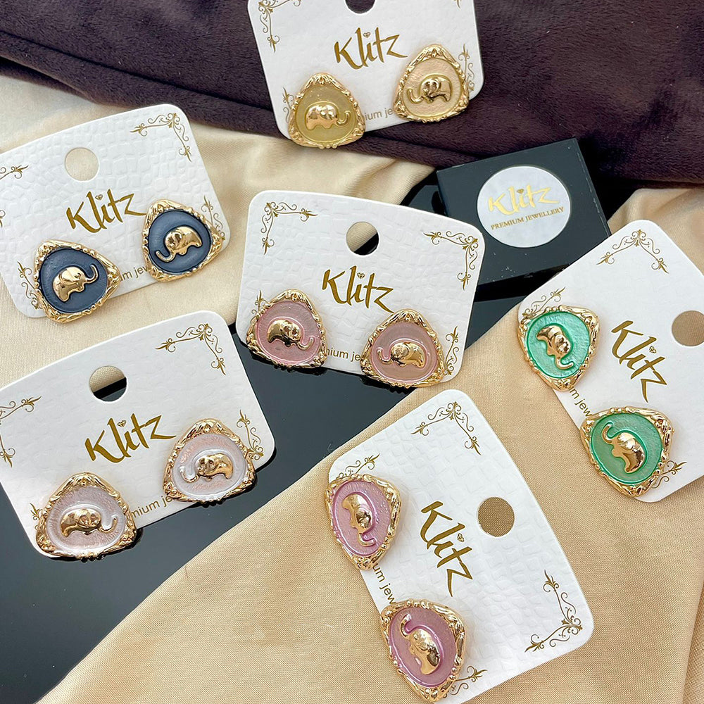 Klitz Cute Blossom Studs Earrings (Assorted Color)