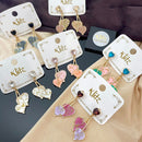 Klitz Sparkling Crystal Stone Enamel Heart Shape Dangler Earrings