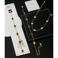 Klitz Premium Quality Shimmer Crystal Adjustable Chain Bracelet