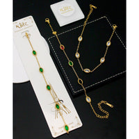 Klitz Premium Quality Shimmer Crystal Adjustable Chain Bracelet