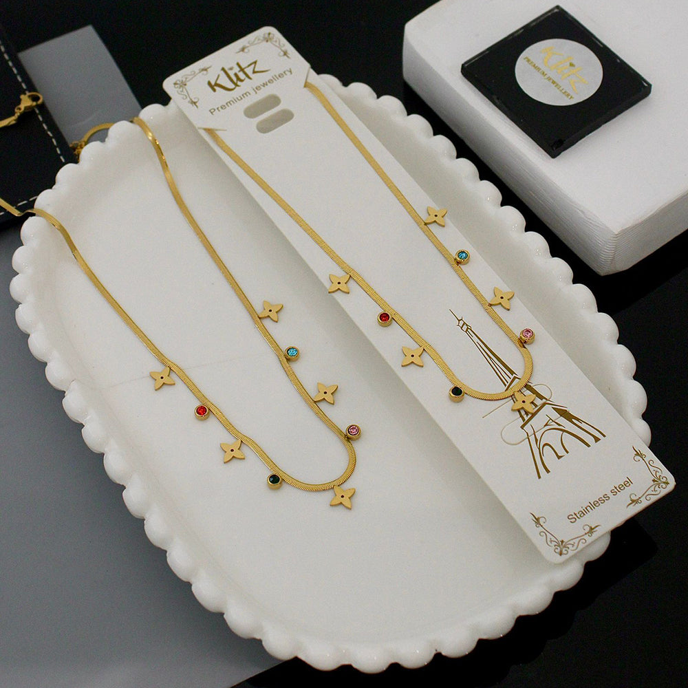 Klitz Premium Finish Glam Austrian Stone Necklace (1 Piece Only)