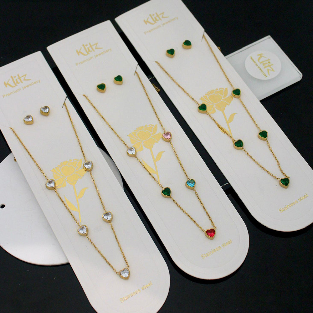 Klitz Trendy  Crystal Stone Necklace Set ( 1Piece Only)