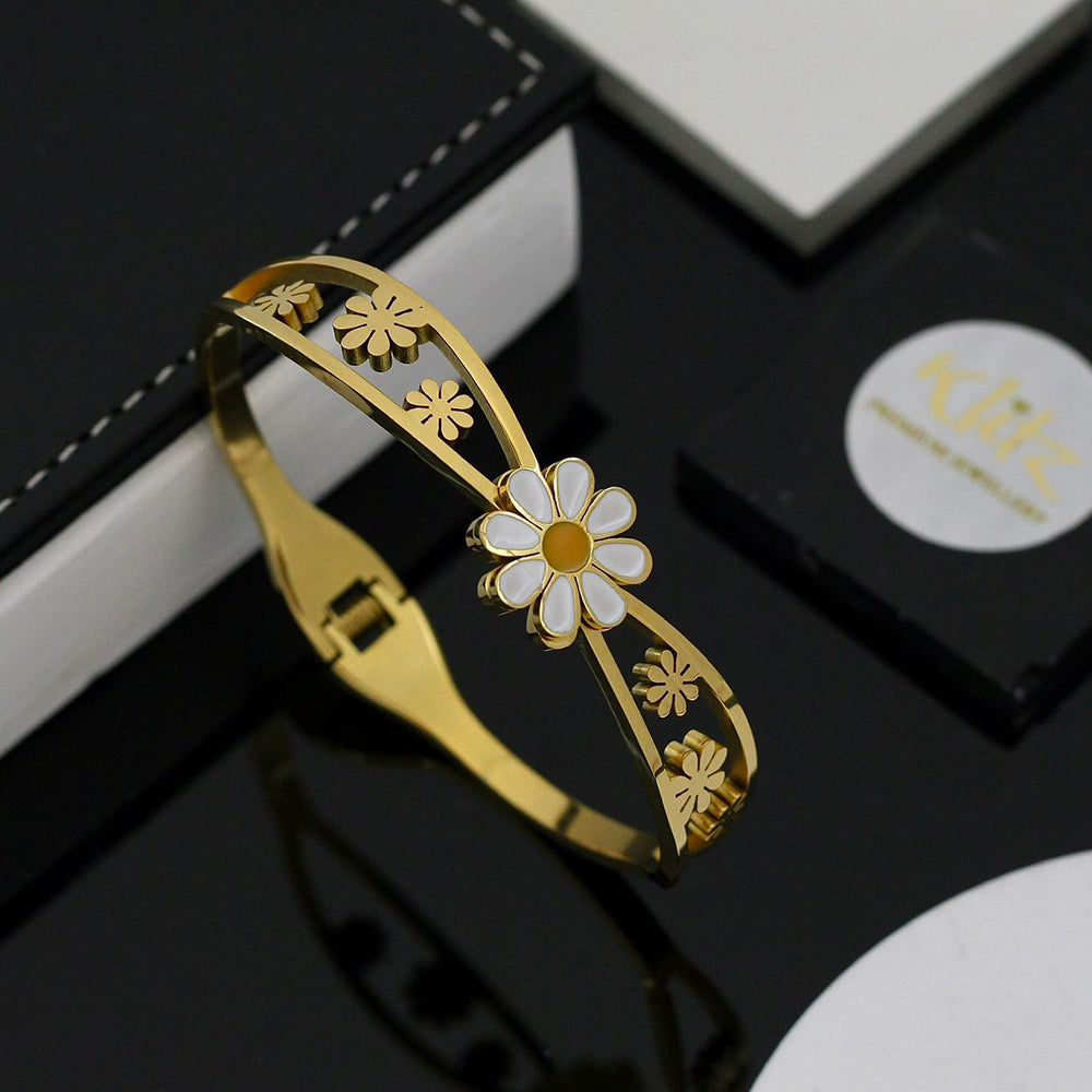 Klitz Elegant Floral Cutwork Enamel Bracelet
