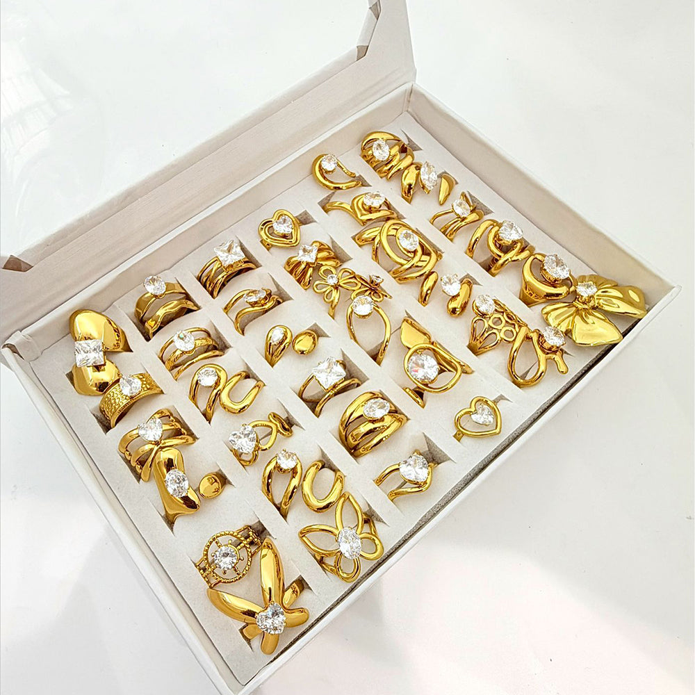 Klitz Glam Crystal Stone Finger Ring Assorted Design