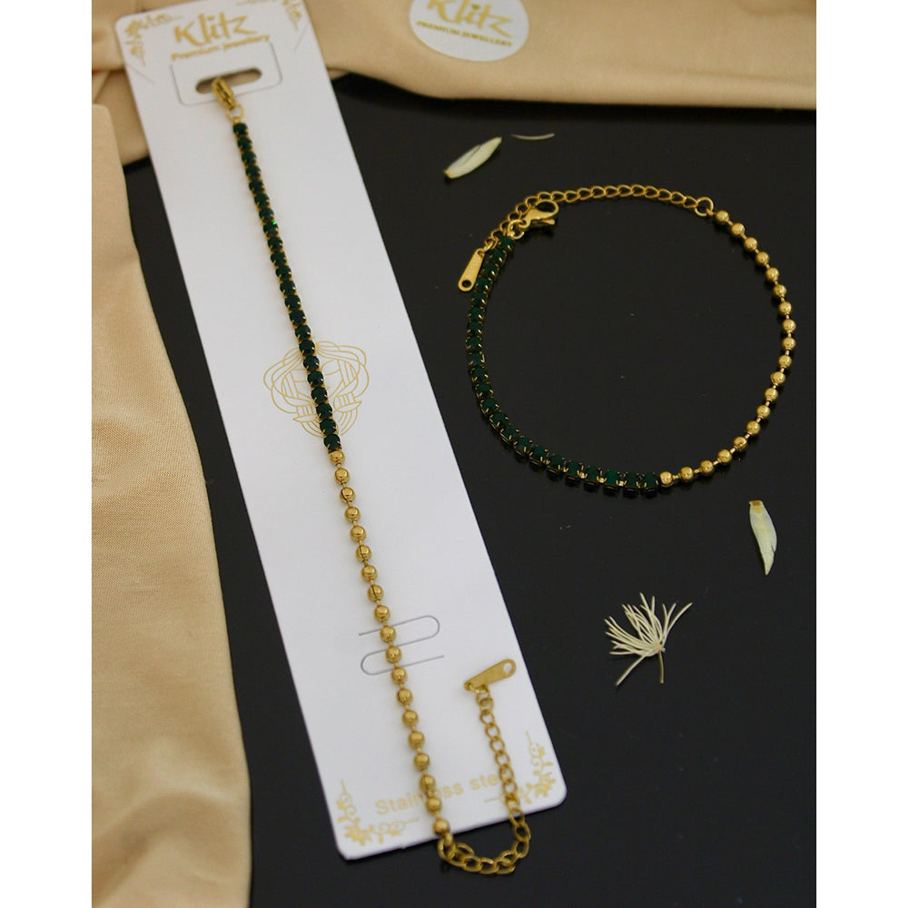 Klitz Premium Quality Shimmer Austrian Adjustable Chain Bracelet (1 Piece Only) (Assorted Desing)