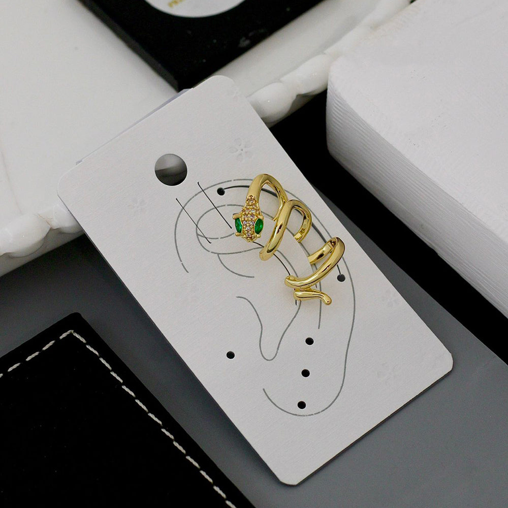 Klitz Sparkling Austrian Stone Snake Earcuff Earrings