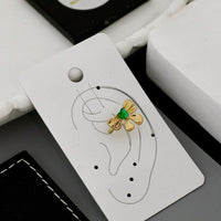 Klitz Sparkling Crystal Stone Bow Shape Earcuff Earrings