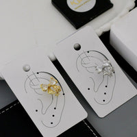 Klitz Sparkling Crystal Stone Bow Shape Earcuff Earrings