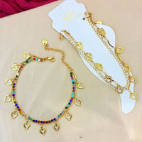 Klitz Premium Quality Shimmer Austrian Adjustable Chain Bracelet