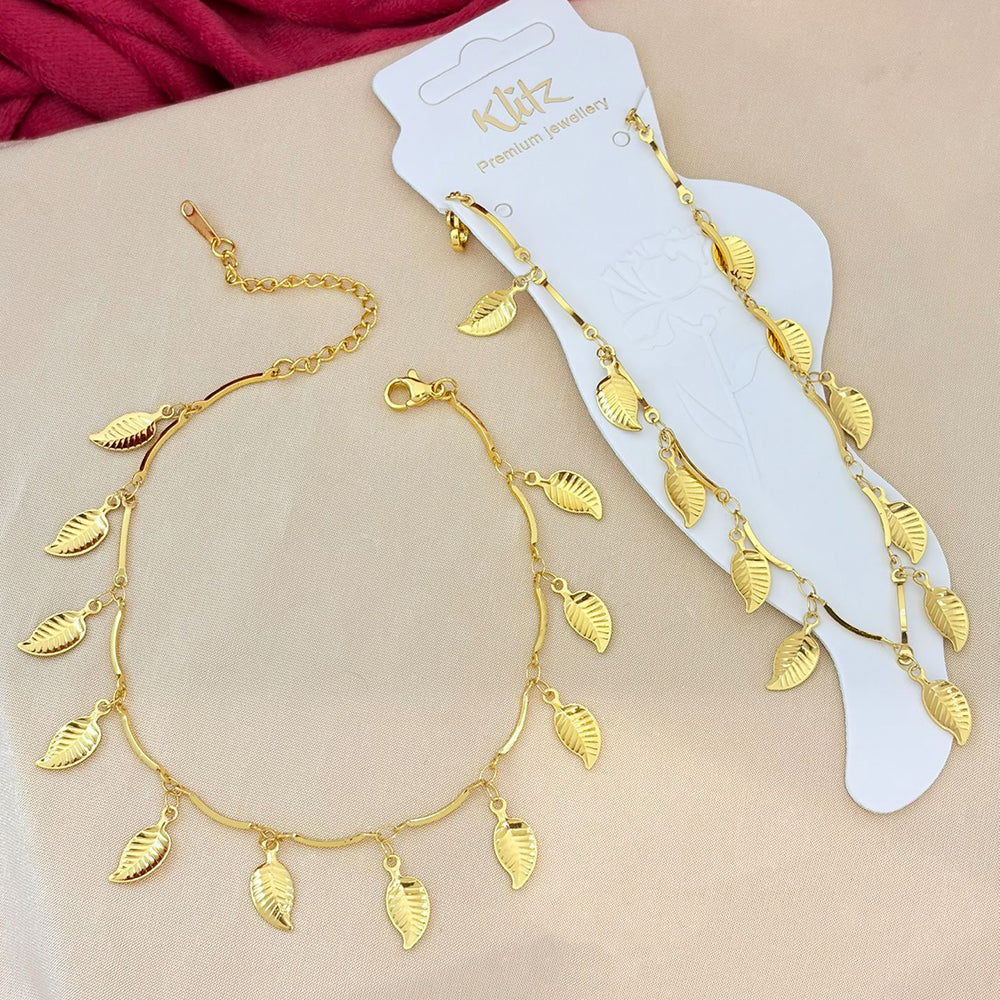 Klitz Adjustable Leaf Charm Chain Bracelet  ( 1 Piece Only) (Assorted Desing)